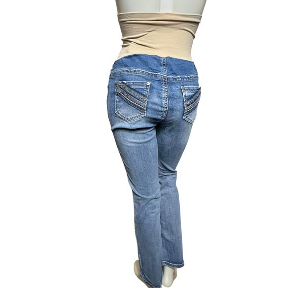 Indigo Blue Maternity Bootcut Jeans Secret Fit Belly® Medium Wash Size M - Picture 3 of 16